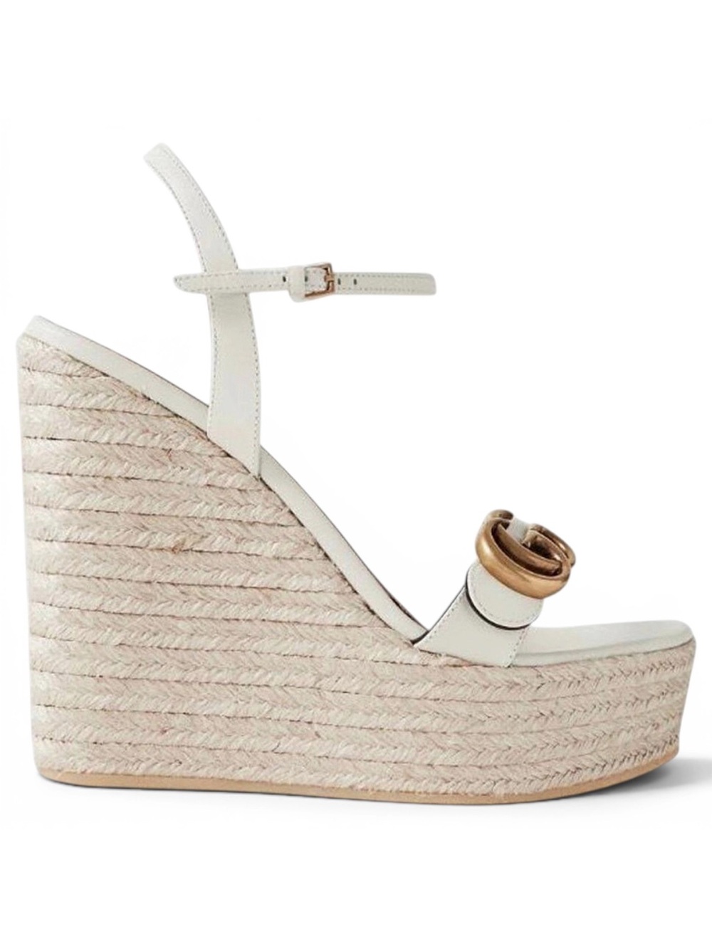 GUCCI Aitana Marmont GG logo leather platform espadrilles sandals wedges